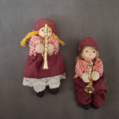 Porcelain dolls vintage pair used, girl and boy