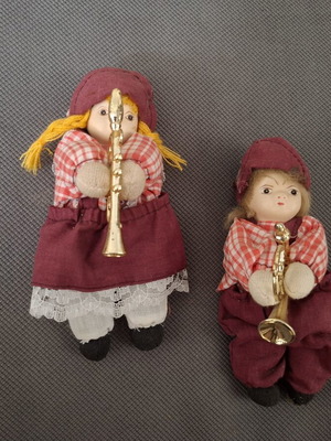 Porcelain dolls vintage pair used, girl and boy