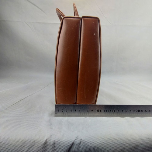Old Soviet women's bag used, brown vinyl fashion bag