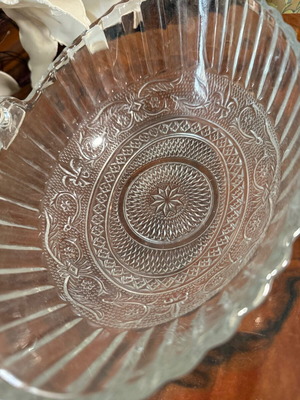 Καλαθάκι γυαλί vintage εποχής σαν καινούργιο με plexiglass λαβή