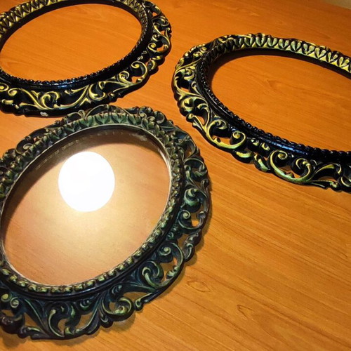 Baroque style wall frames used, set of 3 pieces