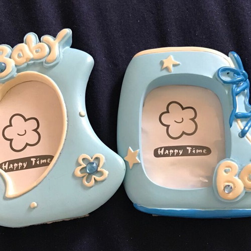 Blue photo frames new, set of 2 for baby room