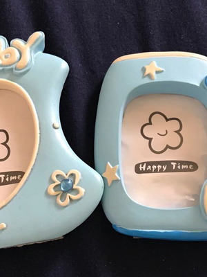 Blue photo frames new, set of 2 for baby room