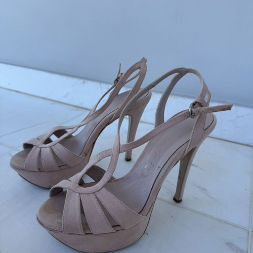 Sante high heels platform nude pink suede size 39 like new