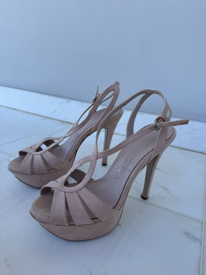 Sante high heels platform nude pink suede size 39 like new