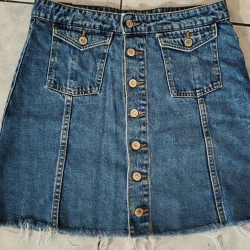 Denim skirt like new, size L, blue