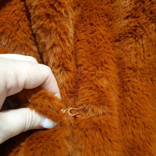 Pink Woman brown faux fur jacket like new, size M