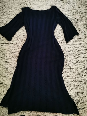 Lussile women's blue knitted dress like new with side slits