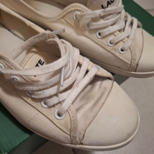 Lacoste canvas sneakers size 39 used, white