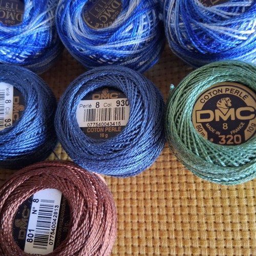 DMC thread spools new, set of 9 assorted colors