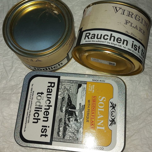 German metal tobacco tins like new, empty