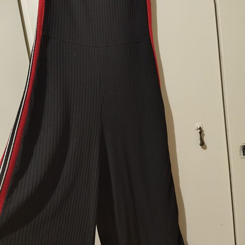 Stradivarius jumpsuit used with sporty red and white side stripes