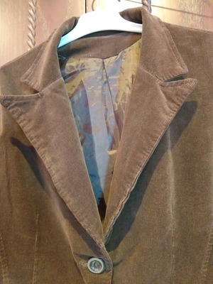Corduroy jacket used slim fit brown