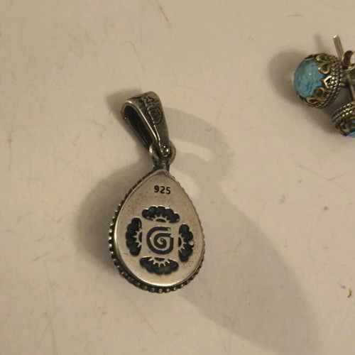 Silver 925 handmade set with aqua marine like new