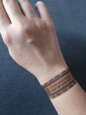 Boho Imisi bracelet with message like new in brown-black