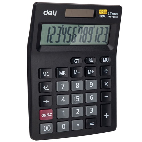 Deli 1519 calculator 12 digits in black color new