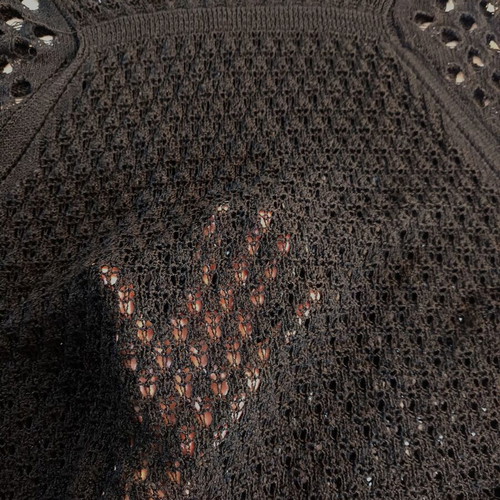 Black knitted dress cowl neck like new with perforated knit