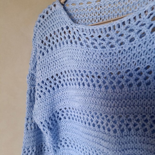Knitted summer blouse like new, blue, sizes M and L