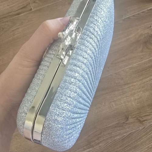 Clutch evening bag silver new