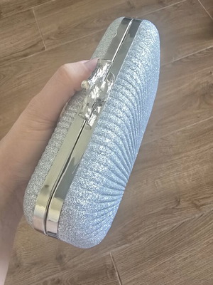 Clutch evening bag silver new