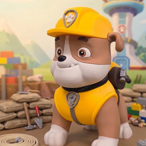 3D Figure Rubble Paw Patrol made to order