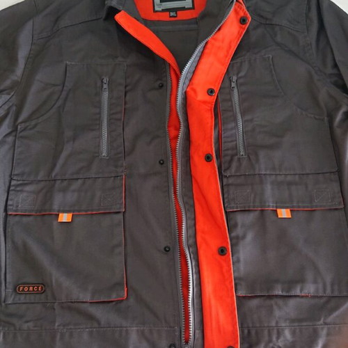 Worksite jacket and trousers set new with multiple pockets and reflective details