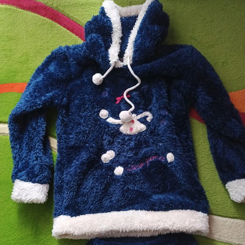 Furry pajamas used, very warm, size S, blue