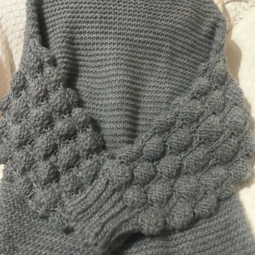 Handmade knitted blouse dress like new, gray, size S