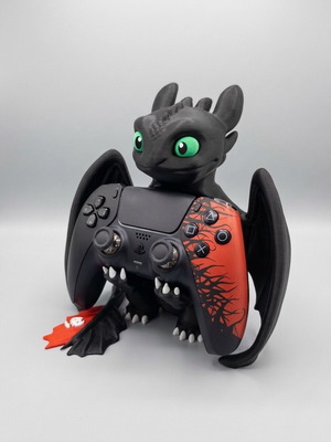 Night Fury Controller Stand 3D printed for PS5 and Xbox, made to order