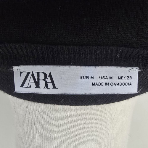 Zara spring blouse used, black, size M with slim fit