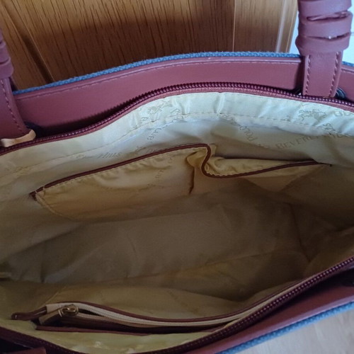 Beverly Hills Polo Club bag like new, blue with brown handles
