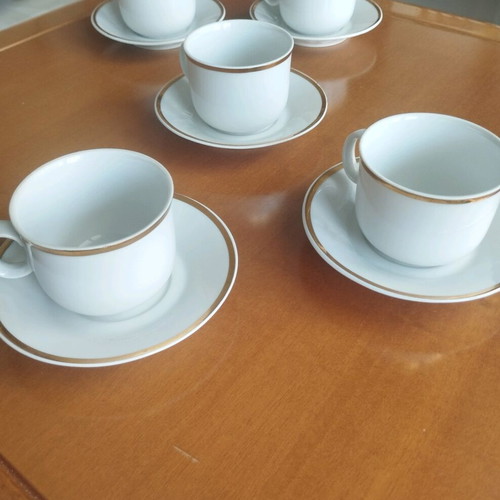 Vintage Razgrad porcelain set of 5 cups with saucers like new