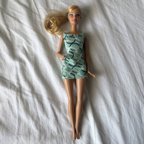 Barbie doll with blue dress