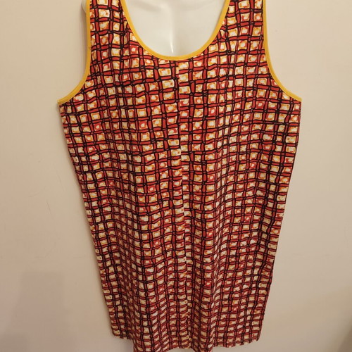 Dress with geometric pattern, new, cotton, size XXXL