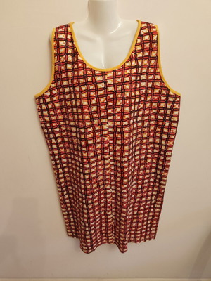 Dress with geometric pattern, new, cotton, size XXXL