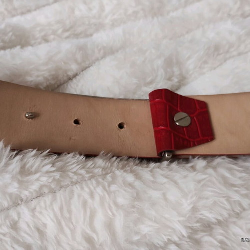 Belt made of eco leather like new, red, size 105