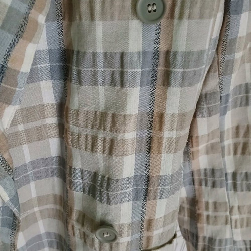 Vintage linen checked jacket large like new