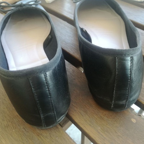 Zara ballerinas size 39 leather like new, black