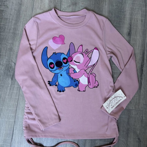 Stitch sweater, pink, size 134 cm, 10 years