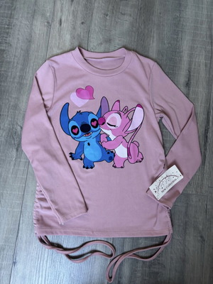 Stitch sweater, pink, size 134 cm, 10 years