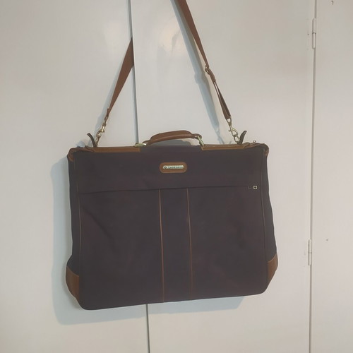 Samsonnite suit bag like new, blue fabric and leather suitcase