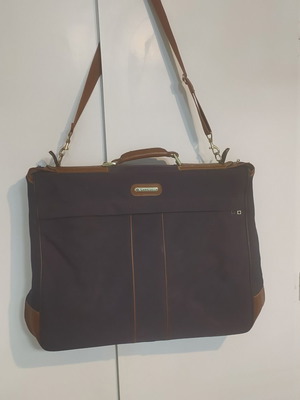 Samsonnite suit bag like new, blue fabric and leather suitcase