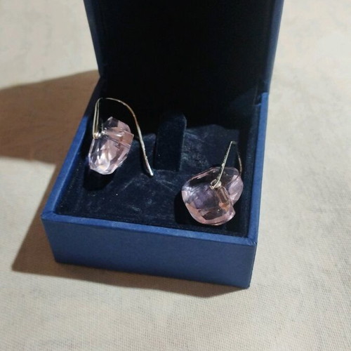 Swarovski pink heart earrings like new