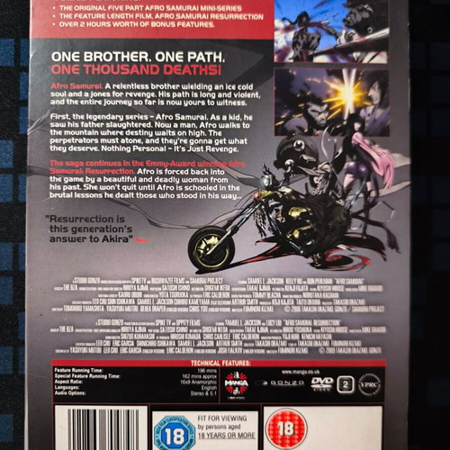 Afro Samurai Murder Sessions Director's Cut 4-Disc DVD box set