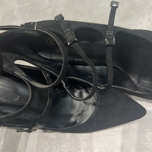 Heels with straps size 39 used, black, narrow fit