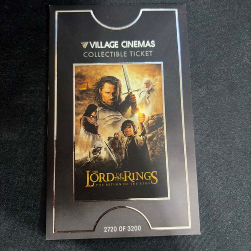 Lord of the Rings The Return of the King IMAX Village Epic Movie Nights collectible ticket like new