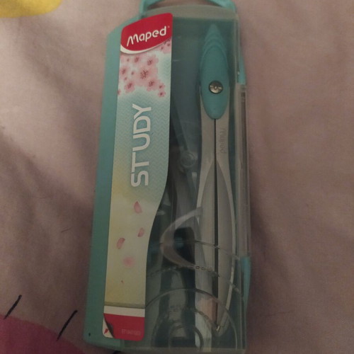 Maped Study Pastel metal compass with pencil and ruler case