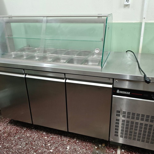 Professional kitchen refrigerators used, salad fridge 1.80x0.70 and counter fridge 1.90x0.70