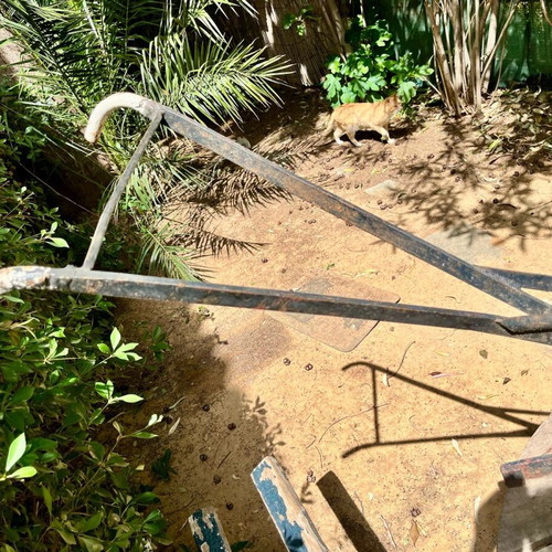 Antique plow used for outdoor decoration