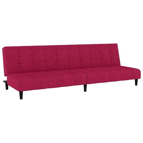2-Seater Sofa Bed, Bordeaux Velvet, Elegant and Versatile